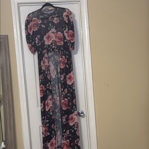 Floral Black and Pink Women's Tunic